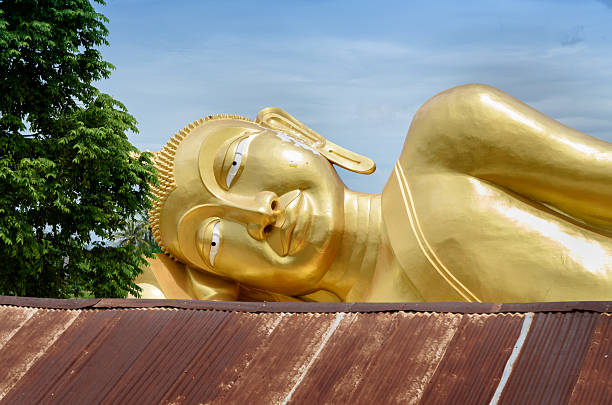 istock reclining Buddha at Wat Aranyikawat Ratchaburi, Thailand. 2207462478