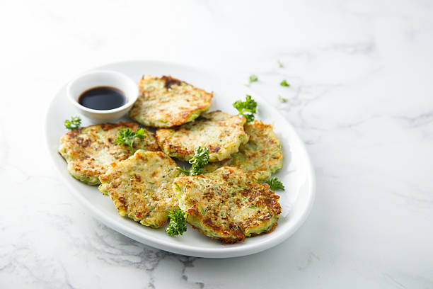 Courgette latkes stock photo