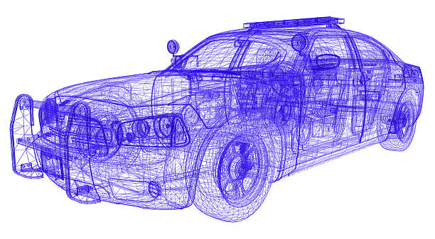 istock Front View of 3D Police Car Design 2207464605