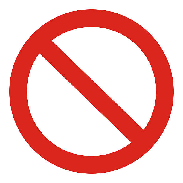 ilustrações de stock, clip art, desenhos animados e ícones de no sign red color solid icon. circle frame symbol - censura