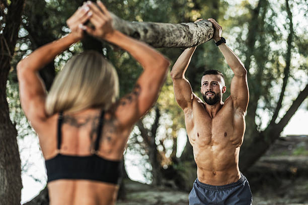 Boxing training session outdoors