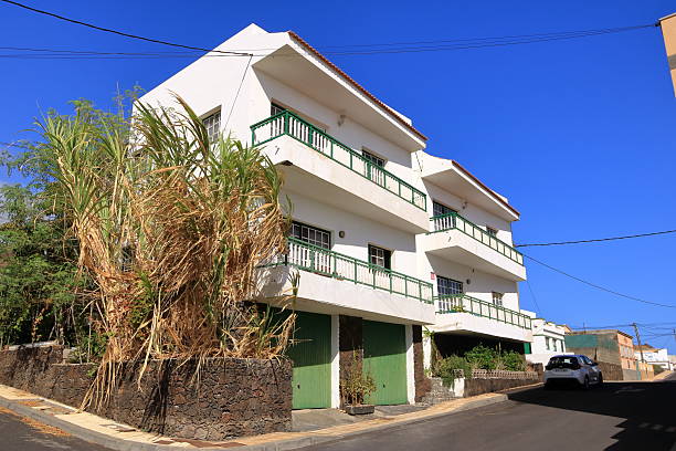 Las Américas, Tenerife, Spain, February 10, 2023 - Balconies of a modern hotel complex on the beach of Las Américas,, Santa Cruz de Tenerife province.