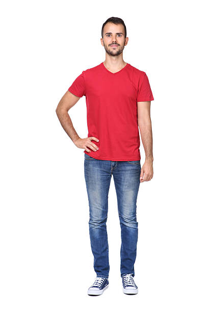 istock Portrait of young beard man isolated on white background 2207470145
