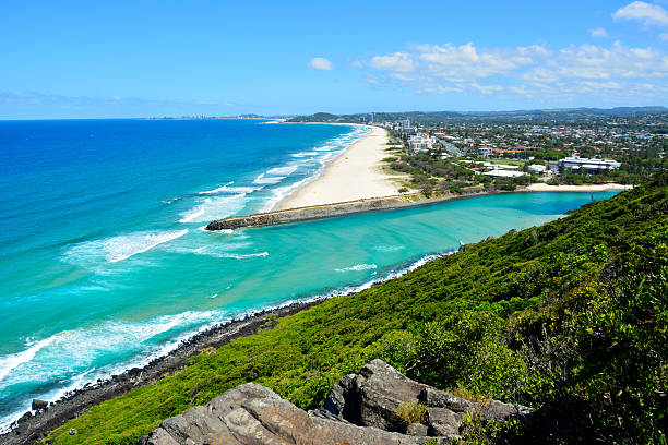 View toward Tallebudgera Beach from Burleigh Head National Park, QLD.