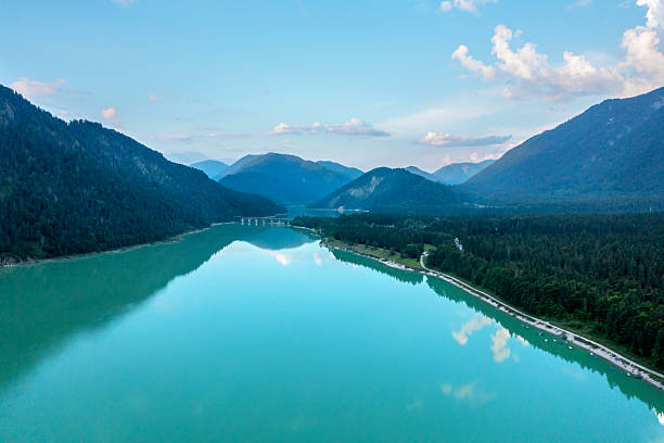 istock Drone shot with Lake Sylvenstein and mountains in Isar Valley, Bavaria, Germany 2207480708