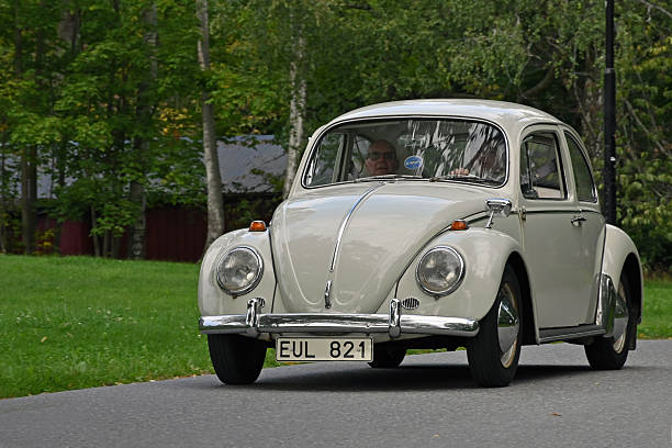 Skanstull, Stockholm, Sweden - August 14, 2023: Vintage Volkswagen 1200 LIM 113 from 1965 at a classic and vintage car event at Skanstull.