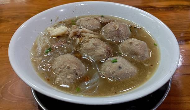 A bowl of beef meatballs, very tempting and delicious
