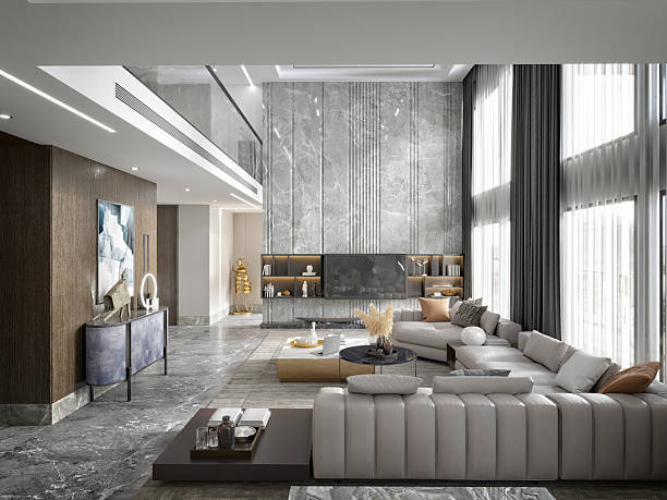 istock 3d render elegant home interior living room dining space 2207498117