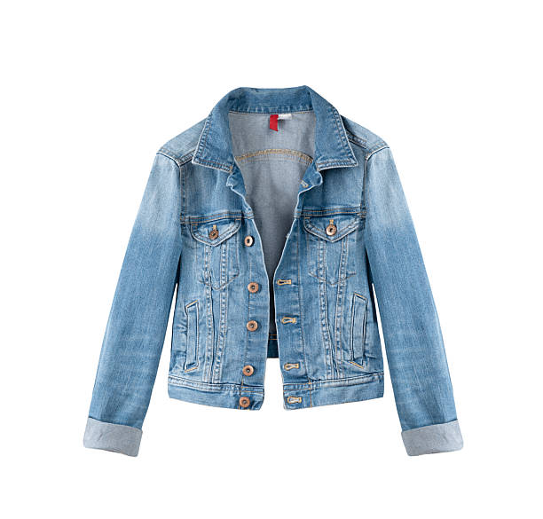 istock Jean denim blue jacket isolated on white, single object. 2207502998
