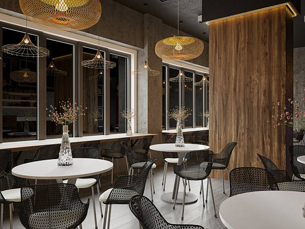istock 3d render of modern cafe restaurant 2207503953