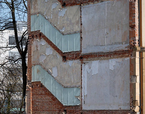 istock View of a staircase from a demolition house 2207516967
