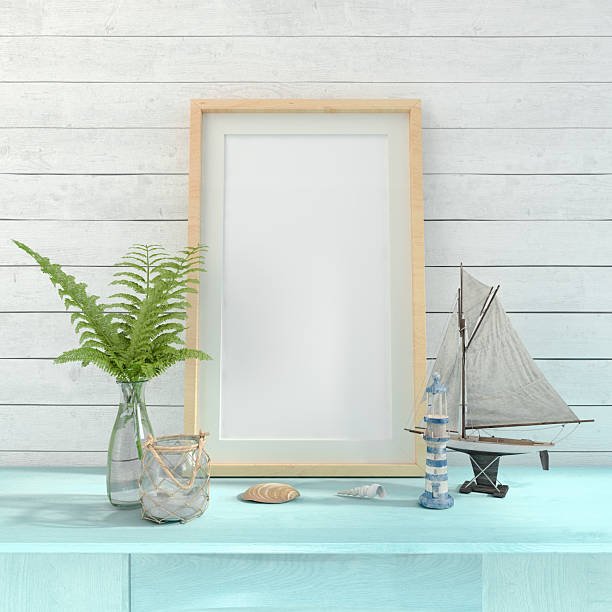 istock 3d render of a sideboard with a blank mock up poster 2207519348