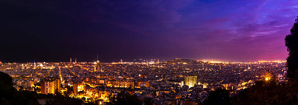 Night Panorama of Barcelona from Carmel Bunkers