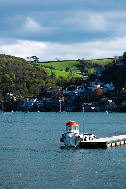 istock Water taxi moored at dartmouth harbour on river dart, devon, england 2207534121