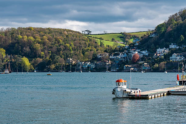 istock Water taxi moored at dartmouth harbour on river dart, devon, england 2207534161