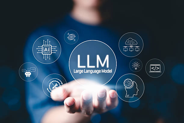 istock LLM Large Language Model and AI technology concept. Man holds LLM icons, artificial intelligence, deep learning, machine learning, NLP natural language processing, Chat AI, Chatbot, neural network, 2207534752