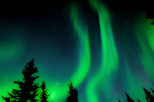 High  levels of solar activity creates a stunning show over the skies of Alaska.  The Northern Lights were on full display.