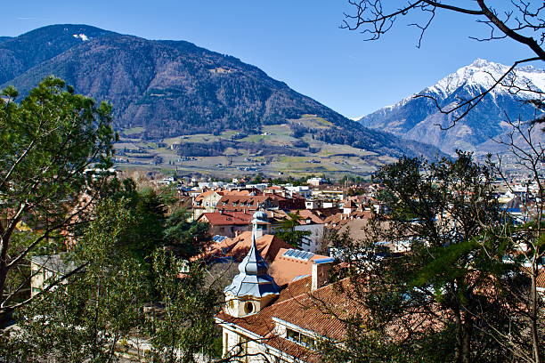 istock Panoramic View of Merano with Mountain Backdrop, South Tyrol, Italy 2207548940