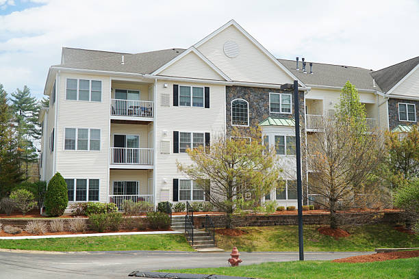 istock modern apartment building in residential community 2207552099