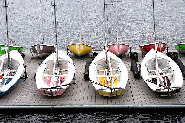 close up on sailboats in the harbor