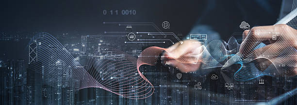 istock Data science with AI. Innovation technology, digital transformation concept. Deep learning of AI artificial intelligence, data engineering and global network. data processing, innovation technology background 2207554340