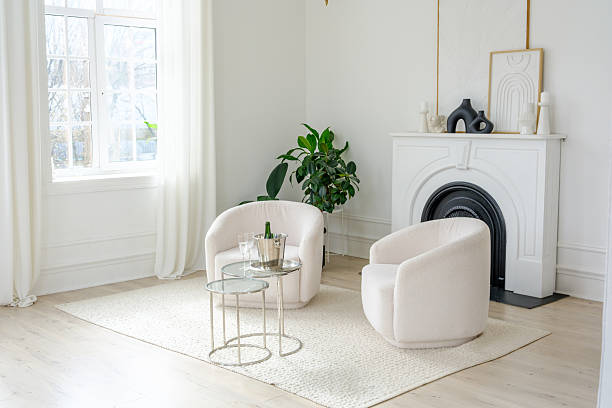 istock Elegant Living Room with Sparkling wine  Setup and Fireplace 2207558021