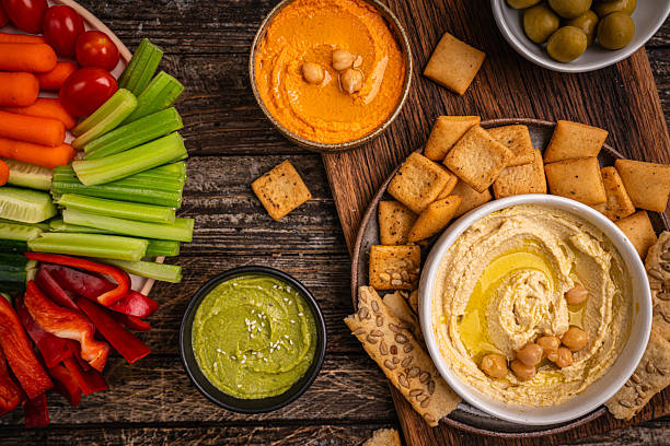 istock Various hummus dips, healthy and vegan snack 2207563723