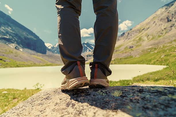 istock Men's footstep in the mountains 2207577144