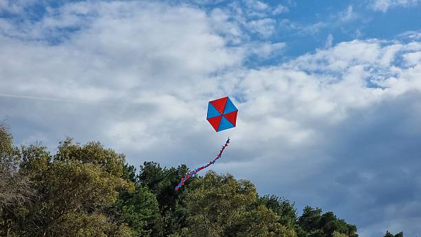 istock spring kite kites flying on the sky rope hand playing 2207582149