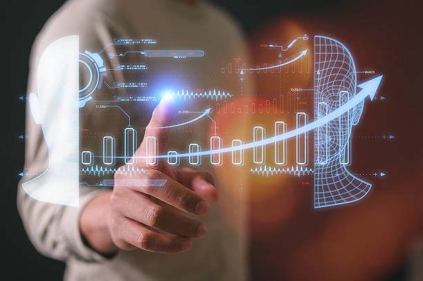 istock Ai concept, man holding ai icons in Digital transformation technology strategy, IoT, internet of things. transformation of ideas and the adoption of technology in business in the digital age 2207586872