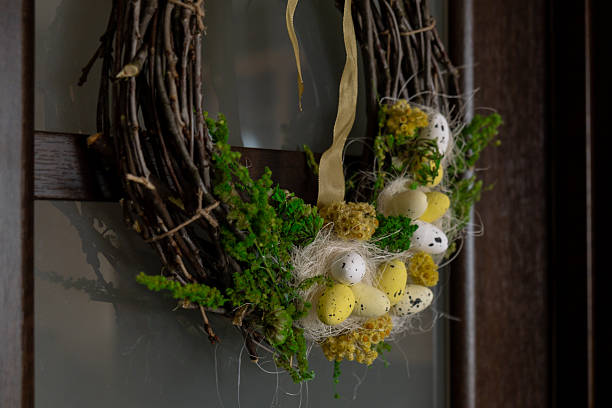 Easter holiday, table decoration.