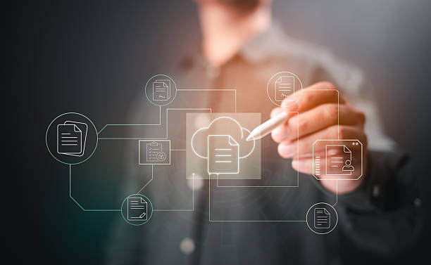 istock Digital document management in the cloud. seamless storage, sharing, and access for modern business operations. 2207590290
