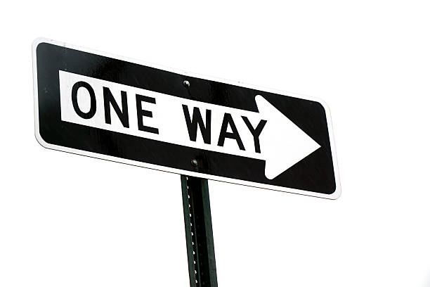 istock one way sign isolated on white background 2207590474