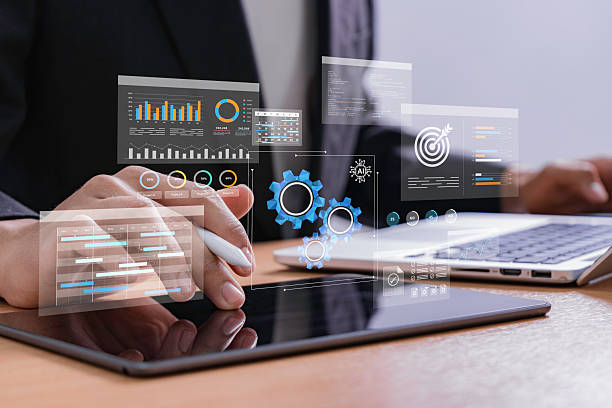 istock Enhancing Productivity Through Smart Planning and Discipline. Business Intelligence Interface with Productivity Tools, Charts, and Workflow Management. Strategic and Performance Smart Data Insights 2207591128
