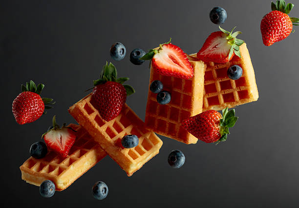istock Waffles with blueberries and strawberries. 2207603679