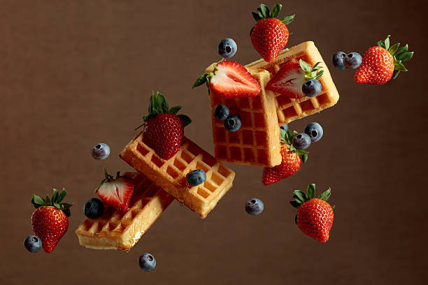 istock Waffles with blueberries and strawberries. 2207603689