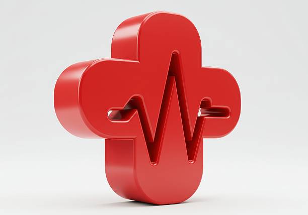 Red Medical Cross with Pulse Design