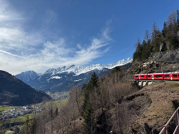 istock Iconic Bernina Express Ascending Alpine Mountain 2207611946