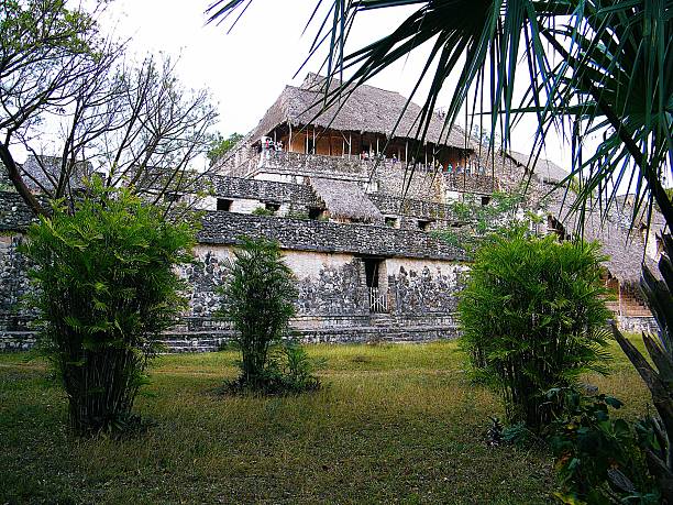 Mayan Ruin, pyramids, and temples at Ek Balam Archeological Zone near Chichen Itza and Cancun Mexico