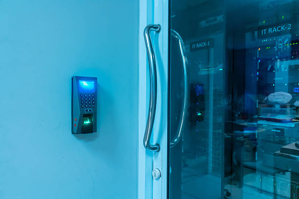 istock Modern Access Control System with Glass Door and Digital Keypad 2207613470