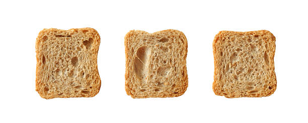 istock Mini toasts of bread, rusks isolated on white top view 2207617663