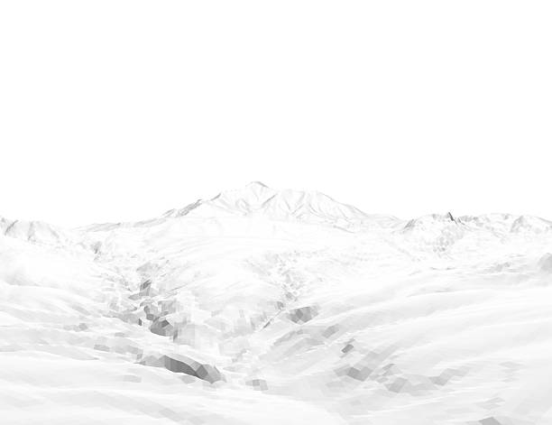 istock A mountain range is shown in a white background. The mountains are covered in snow and appear to be very tall. The scene is peaceful and serene 2207619816