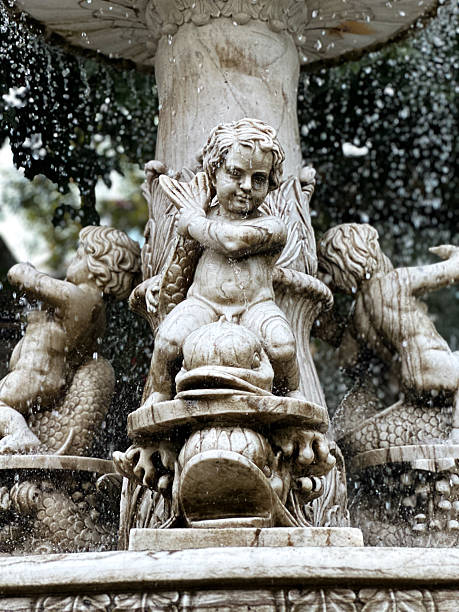 istock Cherub and Fish Stone Fountain 2207623503