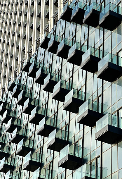 istock Contemporary Building Facade with Staggered Balconies 2207623572