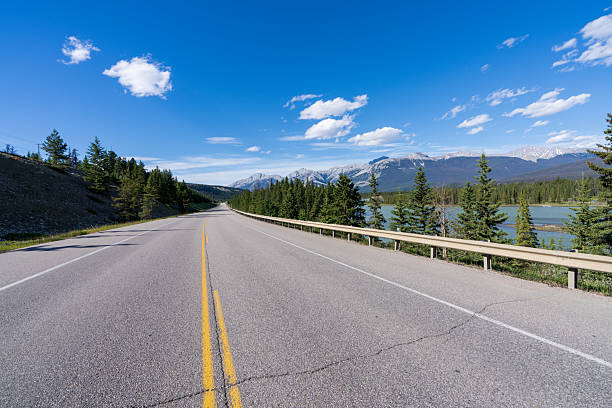 Yellowhead Highway in Jasper National Park, Alberta, Canada.