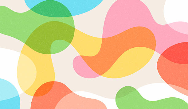 Fun abstract background with simple organic shapes in pastel colors. Texture is on a separate layer.