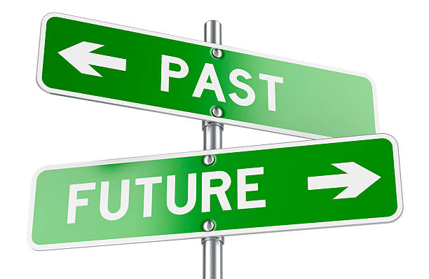 istock Past or Future, concept. Opposite traffic sign, 3D rendering 2207628645