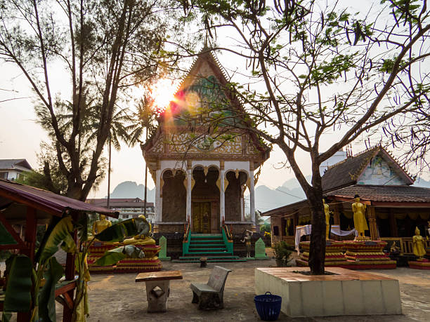 View of the Wat Kang. In Vang Vieng, Laos