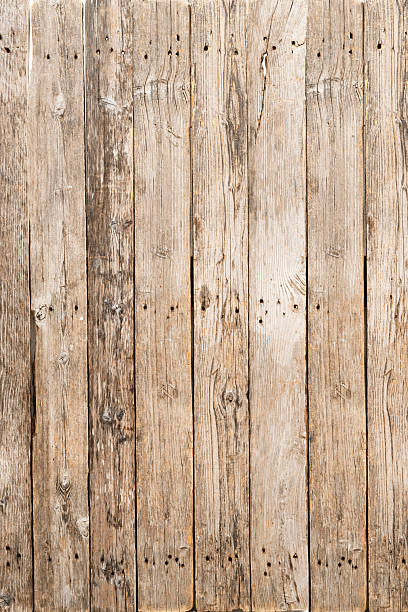 Overhead view of light brown wooden table