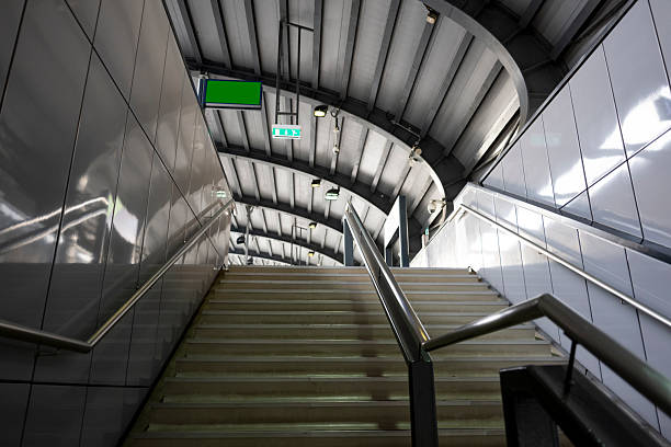 Pedestrian stairs inside the station